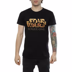 Star Wars Mens Rogue One Logo Scene T-Shirt - XXL, Black