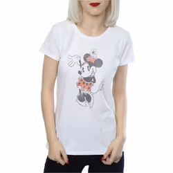 Disney Womens/Ladies Minnie Mouse Waving Cotton T-Shirt - XXL, White