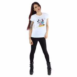Disney Womens/Ladies Mickey And Minnie Kiss Cotton T-Shirt - XS, White