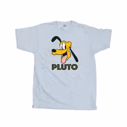 Disney Mens Pluto Face T-Shirt - S, Heather Grey