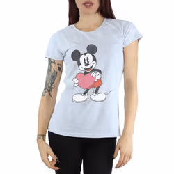 Disney Womens/Ladies Mickey Mouse Valentine Heart Cotton T-Shirt - XXL, Heather Grey