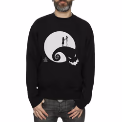Disney Mens Nightmare Before Christmas Moon Oogie Boogie Sweatshirt - S, Black