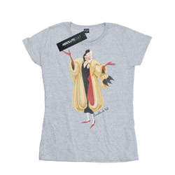 Disney Womens/Ladies Classic Cruella De Vil Cotton T-Shirt - XS, Heather Grey