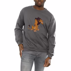 Disney Mens Classic Scar Sweatshirt - XXL, Charcoal