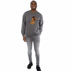 Disney Mens Classic Scar Sweatshirt - XXL, Charcoal