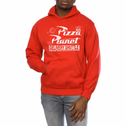 Disney Mens Toy Story Pizza Planet Logo Hoodie - 3XL, Red