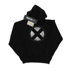 Marvel Mens X-Men Distressed Emblem Hoodie - XXL, Black