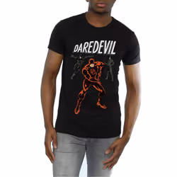 Marvel Mens Daredevil Pose T-Shirt - L, Black