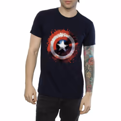 Marvel Mens Avengers Captain America Art Shield T-Shirt