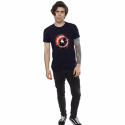 Marvel Mens Avengers Captain America Art Shield T-Shirt