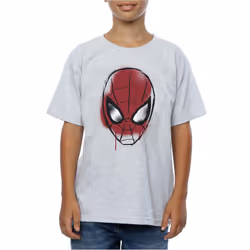 Marvel Boys Spider-Man Face Sketch T-Shirt - 9-11 Years, Heather Grey