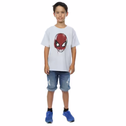 Marvel Boys Spider-Man Face Sketch T-Shirt - 9-11 Years, Heather Grey