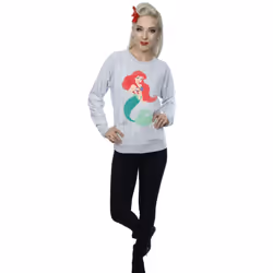 Disney Princess Womens/Ladies Classic Ariel Sweatshirt - XS, Heather Grey