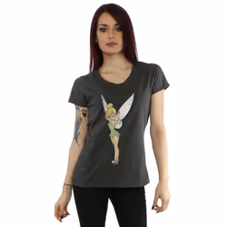 Disney Womens/Ladies Classic Tinkerbell Cotton T-Shirt - XS, Light Graphite