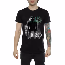 Star Wars Mens Rogue One K-2SO Gaze T-Shirt - XXL, Black
