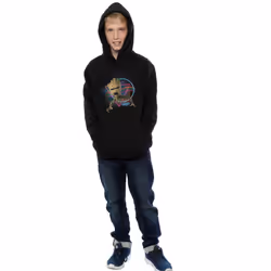 Marvel Boys Guardians Of The Galaxy Neon Groot Hoodie - 7-8 Years, Black