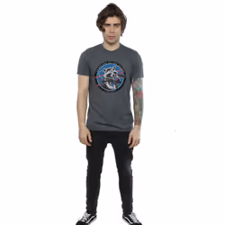 Marvel Mens Guardians Of The Galaxy Rocket Emblem T-Shirt - XL, Dark Heather