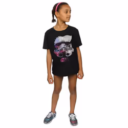 Star Wars Girls Stormtrooper Floral Helmet Cotton T-Shirt - 9-11 Years, Black