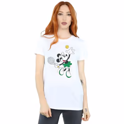 Disney Womens/Ladies Minnie Mouse Tennis Cotton Boyfriend T-Shirt - XXL, White