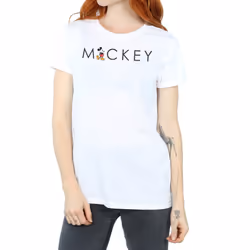 Disney Womens/Ladies Minnie Mouse Kick Letter Cotton Boyfriend T-Shirt - XXL, White