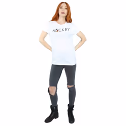 Disney Womens/Ladies Minnie Mouse Kick Letter Cotton Boyfriend T-Shirt - XXL, White