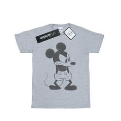 Disney Mens Mickey Mouse Angry T-Shirt - XL, Sports Grey