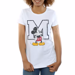 Disney Womens/Ladies Mickey Mouse Classic M Cotton T-Shirt - XXL, White