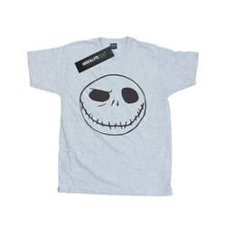 Disney Mens Nightmare Before Christmas Jack's Big Face T-Shirt - S, Sports Grey