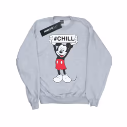 Disney Girls Mickey Mouse Chill Sweatshirt - 7-8 Years, Sports Grey