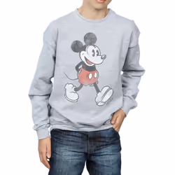 Disney Boys Walking Mickey Mouse Cotton Sweatshirt - 7-8 Years, Sports Grey