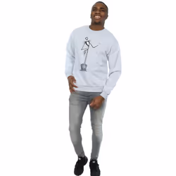 Disney Mens Nightmare Before Christmas Jack Pose Sweatshirt - XXL, Sports Grey