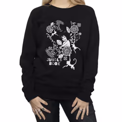 Disney Womens/Ladies The Jugle Book Mowgli Tale Sweatshirt - XL, Black