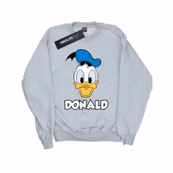 Disney Girls Donald Duck Face Sweatshirt - 9-11 Years, Sports Grey