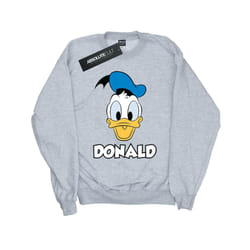 Disney Girls Donald Duck Face Sweatshirt - 9-11 Years, Sports Grey