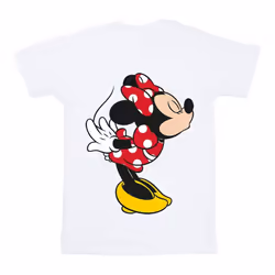 Disney Girls Minnie Mouse Split Kiss Cotton T-Shirt - 9-11 Years, White