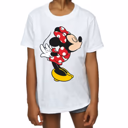 Disney Girls Minnie Mouse Split Kiss Cotton T-Shirt - 9-11 Years, White