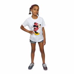Disney Girls Minnie Mouse Split Kiss Cotton T-Shirt - 9-11 Years, White