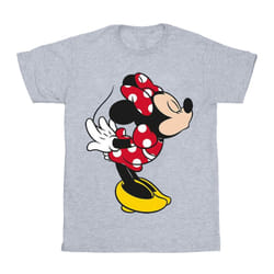 Disney Girls Minnie Mouse Split Kiss Cotton T-Shirt - 12-13 Years, Sports Grey