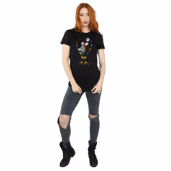 Disney Womens/Ladies Nightmare Before Christmas Jack And Sally Love Cotton Boyfriend T-Shirt - XXL, Black