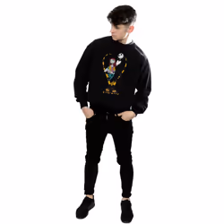 Disney Mens Nightmare Before Christmas Jack And Sally Love Sweatshirt - XXL, Black