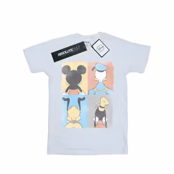 Disney Womens/Ladies Mickey Mouse Four Backs Cotton Boyfriend T-Shirt - S, White