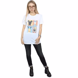 Disney Womens/Ladies Mickey Mouse Four Backs Cotton Boyfriend T-Shirt - S, White