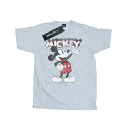 Disney Mens Mickey Mouse Presents T-Shirt - S, Sports Grey