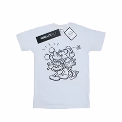 Disney Womens/Ladies Mickey And Minnie Mouse Kiss Sketch Cotton Boyfriend T-Shirt - XXL, White