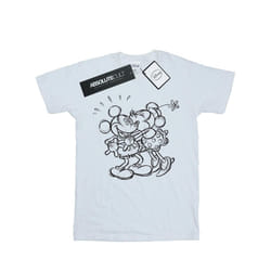 Disney Womens/Ladies Mickey And Minnie Mouse Kiss Sketch Cotton Boyfriend T-Shirt - XXL, White