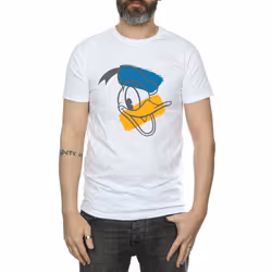 Disney Mens Donald Duck Head T-Shirt - S, White