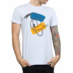 Disney Mens Donald Duck Head T-Shirt - S, Sports Grey