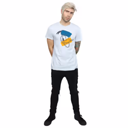 Disney Mens Donald Duck Head T-Shirt - S, Sports Grey