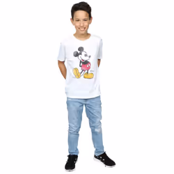 Disney Boys Mickey Mouse Classic Kick T-Shirt - 7-8 Years, White