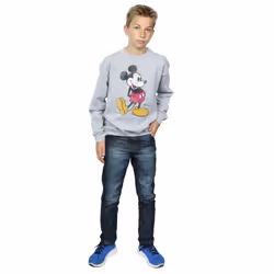 Disney Boys Mickey Mouse Classic Kick Sweatshirt - 9-11 Years, Sports Grey